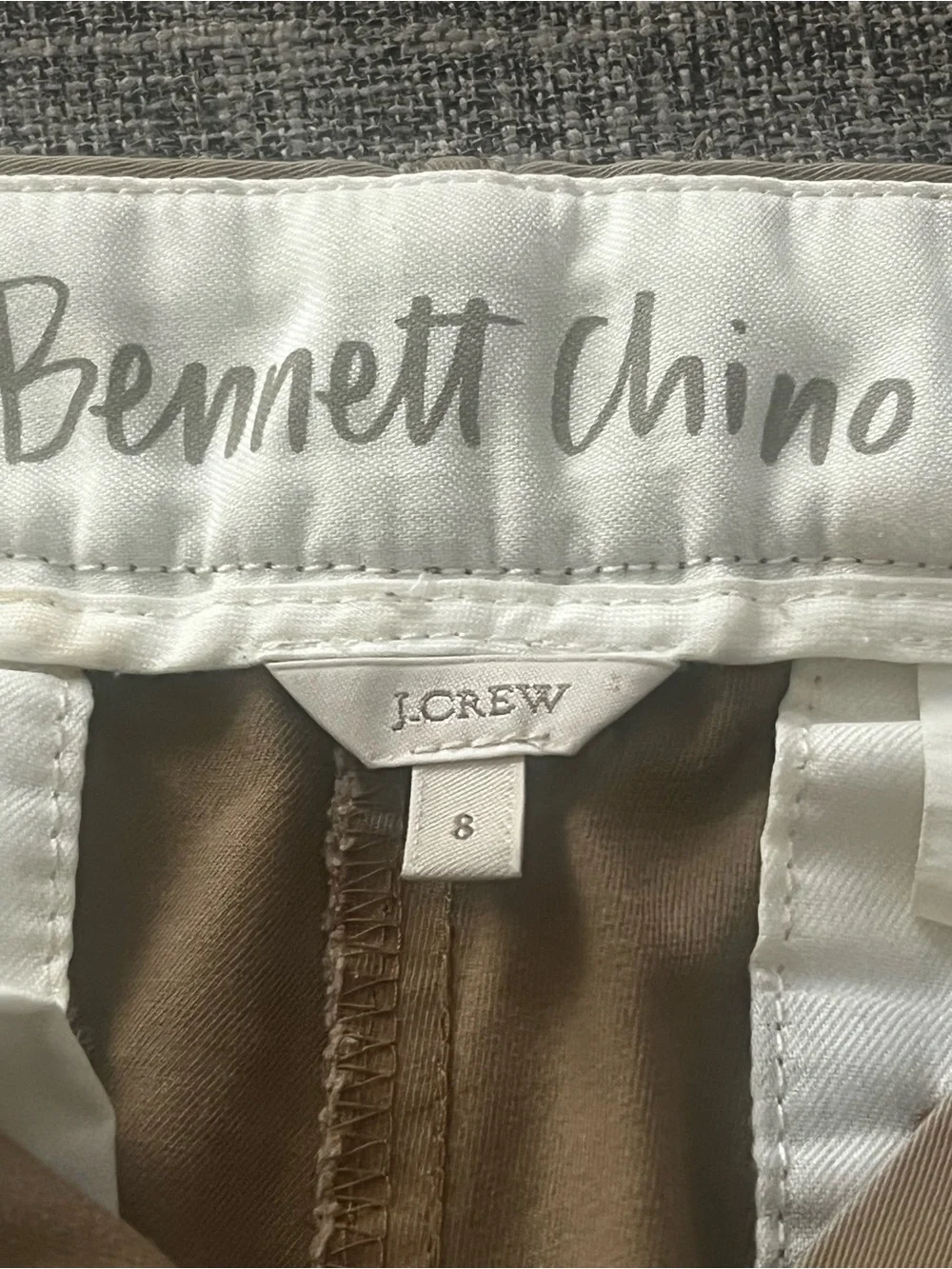 J.Crew Bennett Chino Khaki Stretch Straight Leg Pants Women's Size 8